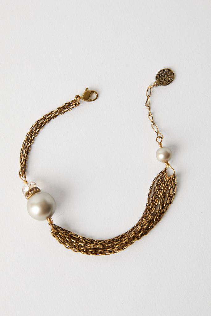 Pearl Brass Bracelet